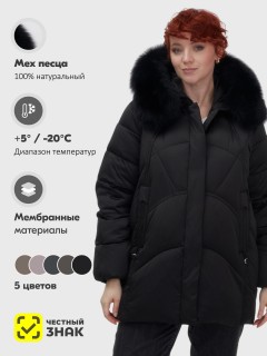 Купить куртки женские модные из натурального меха песец оптом от производителя зимние недорого в Москве 7656Ch