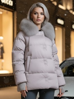 Фабрика производителя Visdeer предлагает купить от производителя женские куртки 2026 с мехом с капюшоном дешево в Москве с доставкой по России 7658SK