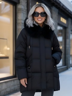 Купить куртки женские модные стеганные  больших размеров оптом от производителя зимние недорого в Москве 7660Ch