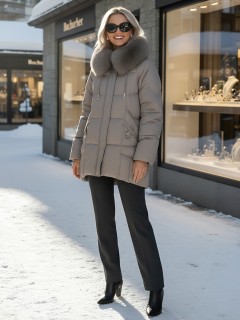 Купить куртки женские модные стеганные  больших размеров оптом от производителя зимние недорого в Москве 7660K