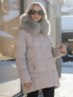 Купить куртки женские модные стеганные  больших размеров оптом от производителя зимние недорого в Москве 7660SK