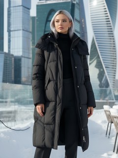 Купить пальто утепленное женское оптом от производителя зимнее недорого в Москве 7709Ch
