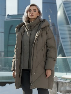 Фабрика производителя Visdeer предлагает купить от производителя женские зимнее пальто двубортное с капюшоном дешево в Москве с доставкой по России 7732SK