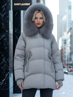 Купить куртки женские модные стеганные  больших размеров оптом от производителя зимние недорого в Москве 7737SK