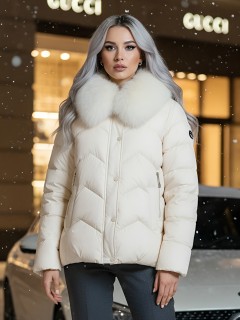 Купить куртки женские модные из натурального меха песец оптом от производителя зимние недорого в Москве 7759B