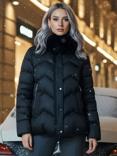 Купить куртки женские модные из натурального меха песец оптом от производителя зимние недорого в Москве 7759Ch