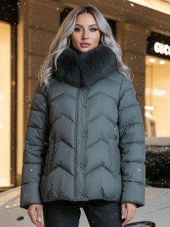 Купить куртки женские модные из натурального меха песец оптом от производителя зимние недорого в Москве 7759TC