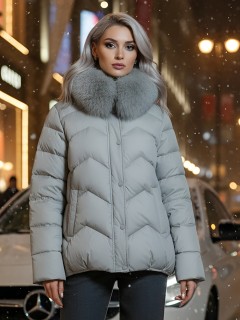 Купить куртки женские модные из натурального меха песец оптом от производителя зимние недорого в Москве 7759ZS