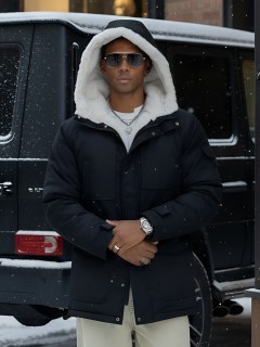 MG парка мужская зимняя с капюшоном с мехом зимняя молодежная модная аляска купить от производителя дешево в Москве с доставкой по всей России 8751Ch