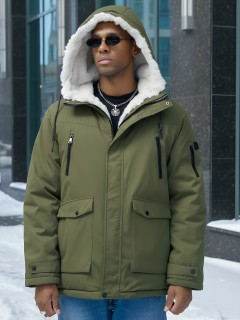MG парка мужская зимняя с капюшоном с мехом зимняя молодежная модная аляска купить от производителя дешево в Москве с доставкой по всей России 8761Kh