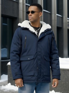 MG парка мужская зимняя с капюшоном с мехом зимняя молодежная модная аляска купить от производителя дешево в Москве с доставкой по всей России 8761TS