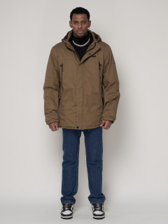 Купить оптом куртку парку мужскую с мехом капюшоном зимнею недорого в Москве 92112B