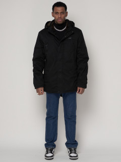Купить оптом куртку парку мужскую с мехом капюшоном зимнею недорого в Москве 92112Ch