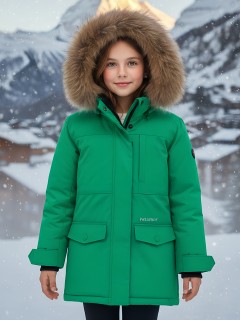 VALIANLY купить куртки парки подростковые детские для девочки зимние с мехом и овчиной от производителя дешево в Москве с доставкой по России 9442Z