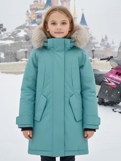 Купить куртку парку детскую зимнюю подростковую для девочки с мехом оптом от производителя недорого в Москве 9444Z
