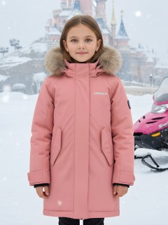 Купить куртку парку детскую зимнюю подростковую для мальчика с мехом оптом от производителя недорого в Москве 9446R