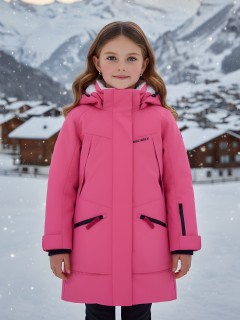 Зимняя подростковая парка для девочки 9538R с капюшоном и мехом. Купить дешево от производителя, склад Москва, быстрая доставка по России.