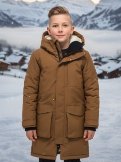 Парка зимняя подростковая для мальчика 9539K — купить оптом недорого от производителя в Москве