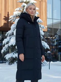 Купить пальто куртку женскую утепленную с капюшоном зимнюю оптом от производителя недорого в Москве 9601Ch