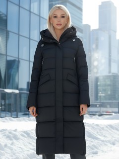 Купить пальто куртку женскую утепленную с капюшоном зимнюю оптом от производителя недорого в Москве 9610Ch