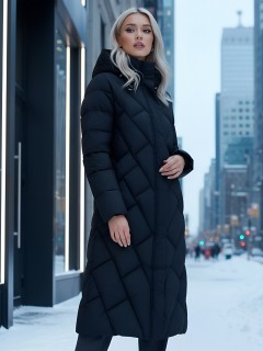 MTFORCE купить от производителя куртки пальто утепленные зимние с капюшоном женские дешево в Москве с бесплатной доставкой по всей России 9612Ch