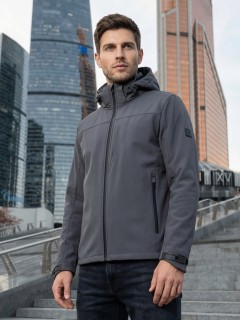 Ветровка мужская софтшелл виндстоппер с капюшоном купить оптом от производителя недорого в Москве 9615_1TC