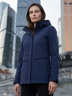 Ветровка женская софтшелл виндстоппер с капюшоном купить оптом от производителя недорого в Москве 9616_1TS