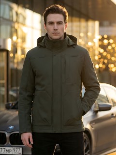 Ветровка мужская софтшелл виндстоппер с капюшоном купить оптом от производителя недорого в Москве 9617_1Kh