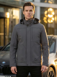 Ветровка мужская софтшелл виндстоппер с капюшоном купить оптом от производителя недорого в Москве 9617_1TC