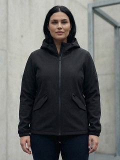 Женская ветровка софтшелл большого размера с капюшоном оптом от производителя Москва недорого 9620_1Ch