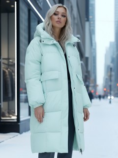 Купить куртку женскую с капюшоном зимнюю  стеганную оптом от производителя недорого в Москве 9621Br