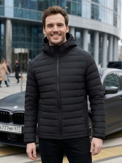 Куртка мужская стёганая с капюшоном с графеновой подкладкой купить оптом от производителя в Москве 9623_1Ch