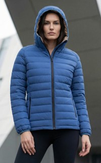 Куртка женская стёганая с капюшоном с графеновой подкладкой купить оптом от производителя в Москве 9624_1S