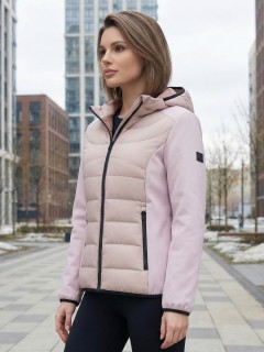 Куртка женская гибридная стёганая с графеновой подкладкой купить оптом от производителя в Москве 9626_1R