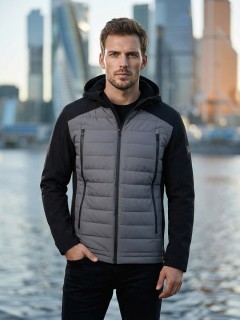 Куртка мужская гибридная стёганая с графеновой подкладкой купить оптом от производителя в Москве 9627_1Sr