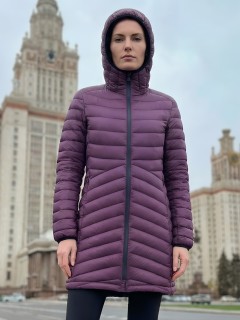 Куртка женская удлинённая стёганая с капюшоном купить оптом от производителя дешево в Москве 9628_1TF