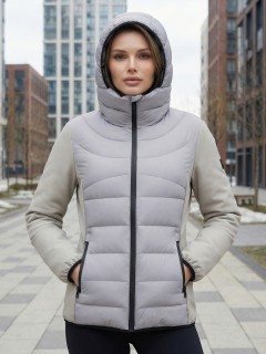 Куртка женская гибридная стёганая с графеновой подкладкой купить оптом от производителя в Москве 9630_1Sr