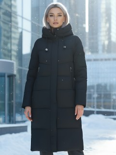 Купить пальто куртку женскую утепленную с капюшоном зимнюю оптом от производителя недорого в Москве 9636_1Ch