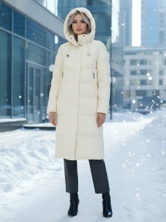 Купить пальто куртку женскую утепленную с капюшоном зимнюю оптом от производителя недорого в Москве 9636_1SB