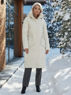 Купить пальто куртку женскую утепленную с капюшоном зимнюю оптом от производителя недорого в Москве 9639B