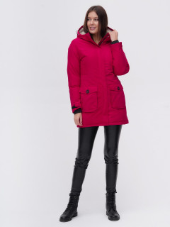 Купить оптом женскую зимнюю парку бордового цвета в интернет магазине MTFORCE 2074Bo