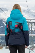 Купить Горнолыжный костюм женский зимний бирюзового цвета 0005Br, фото 5