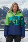 Купить Горнолыжный костюм женский зимний зеленого цвета 0005Z, фото 3