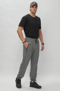 Купить Брюки джоггеры спортивные трикотажные мужские серого цвета 001Sr, фото 3