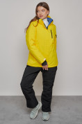Купить Горнолыжный костюм женский зимний желтого цвета 005J, фото 21