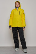 Купить Горнолыжный костюм женский зимний желтого цвета 005J, фото 5