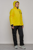 Купить Горнолыжный костюм женский зимний желтого цвета 005J, фото 7
