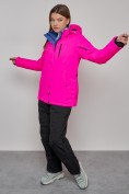 Купить Горнолыжный костюм женский зимний розового цвета 005R, фото 2