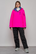 Купить Горнолыжный костюм женский зимний розового цвета 005R, фото 20