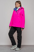 Купить Горнолыжный костюм женский зимний розового цвета 005R, фото 21